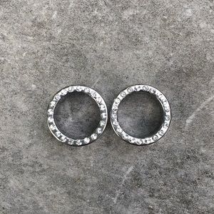 Crystal & Silver Tunnels for Gauged Ears